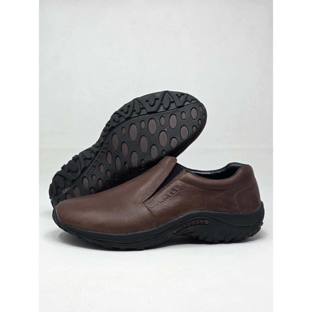 Merrell Jungle Moc Mens Size 12 US Brown Leather Slip On Loafer Shoes J63883